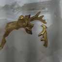 DN DECONATION Christmas Decoration Reindeer and Tree Figurines  Xmas Reindeer with White & Silver Tree Statues Decor  Resin Christmas Village for Winter Table Mantle Decor Set of 5