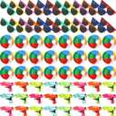 Seematn 72 Pcs Pool Beach Party Favors Bulk - Include Neon Sunglasses Colorful Mini Water Gun 6 Inch Inflatable Blow up Balls, Pool Party Decorations, Summer Pool Favors for Kids