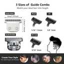 40mm Detachable T-Blade with 3 Guard Combs (1.5mm 3mm 5mm)-Compatible with Wahl Trimmer Models 9864, 9864SS, 9818, 9888, 9867, 9816, WSS3L, SS2L& More (1blade+3 combs)