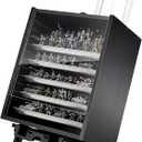 Miniature Display Case Miniatures Carrying Case for Transport and Storage with 1 Detachable Trailer and 5 Silver Metal Trays Display Shelf for Collectibles, Black