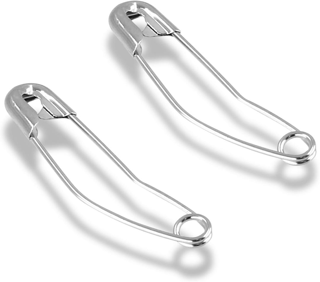 120 Pcs Curved Safety Pins, 2-1/4 Inch Steel Quilting Pins, Bent Sewing Pins for Basting, Knitting and Crafting, Secure Fabric Hold for Blanket and Garment Making