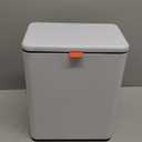 Mbillion Kitchen Compost Bin Hanging Trash Can with Lid 2.1 Gallon Stainless Steel Garbage Can for Kitchen Cabinet Door Mounted Trash Can Under Sink Door RV Bathroom,White