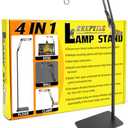 4 IN 1 Metal Reptile Lamp Stand with Swing Arm for Terrarium - Floor Light Stand for Reptile Tank - Adjustable Height & Width & Angle Heat Lamp Holder - Heating Light Bracket & Hanger (Max Height 72")