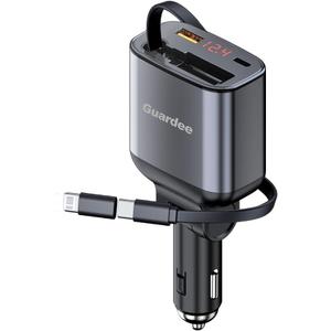 Retractable car Charger, 105W car Cigarette Lighter Adapter,4 in 1 car Charger USB c with 45W Retractable Type c Cable for iPhone16 15 Pro/Max/14/13,Samsung Galaxy S23/ S22,MAC
