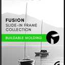 Americanflat 24x36 Poster Frame with Polished Front Cover - Slide-In Photo Frame with Buildable Molding - Fusion Collection - Picture Frames for Wall Display - Black