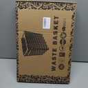 Black Woven Wicker 3.5 Gallon Fabric Trash Can, Storage Baskets, Waterproof Cute Waste Basket, Decorative Trash Bin for Bedroom, Office, Living Room, Kitchen