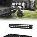 JROAD Non-Destructive Installation Wrangler JK Tailgate Table for 2007-2018 Jeep Wrangler JK JKU Rear Door Foldable Storage Shelf MOLLE Panel Tailgate Storage Cargo Rack