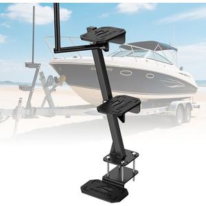 Boat Trailer Step with Handrail - Durable 3 Steps Design, Anti-Slip Mats & 500LBS Capacity - Easy Install & Fits Trailer Tongues 3" to 4" Wide & Up to 5" High