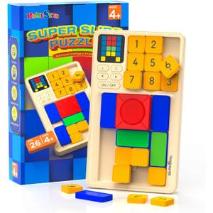 HOMESTEC Super Slide Puzzle, Hand Held Travel Games for Kids, Brain Teaser Toys Road Trip Activities for Boys Girls Adults, Birthday Easter Basket Stuffers (Classic)