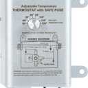 Saillong Attic Fan Thermostat Control, Replacement Thermostat with Adjustable Temperature Dial, Programmable for Exhaust Fan, Greenhouse, Cooling System (1 Pack, Silver)
