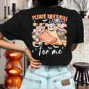 Halloween Party Shirt Woman Magical Halloween Shirts Boo Tshirt Pumpkin Print Tees Casual Vacation Short Sleeve Tops (Black, XXL)