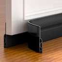 Pundin Door Draft Stopper, Adjustable Door Sweep for Bottom of Door,Silicone Weather Stripping Door Bottom Seal Blocker Air Noise, Under Door Gap Filler for Interior/Exterior Doors(Black, 78inch)