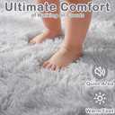 Grey Runner Rugs for Hallway 2x6 Ft, Long Bedside Rugs Bedroom Kids