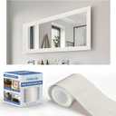 27 FT Wood Grain Wallpaper Border, Removable Waterproof Mirror Border Peel and Stick,Bathroom Mirror Frame Border.(White Oak) (3.15 Inch x 27 Ft)