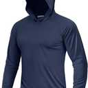 Boladeci Men's UPF 50+ Sun Protection Lightweight Hoodie Shirts Long Sleeve Fishing Shirts SPF UV Hiking Swim S, Navy Blue