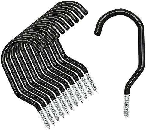 Menecor 12PCS Heavy Duty Bike Storage Hooks Bicycle Wall Mounted Hooks Large Screw Hooks for Wall,Ceiling
