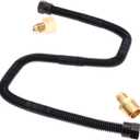 24" Non-Whistle Flexible Flex Gas Line with 3/8" Male Flare x 1/2" Male NPT Fitting, 3/8" Male Flare x 1/2" Female NPT Fitting for Natural Gas or Liquid Propane Fire Pit and Fireplace Hose