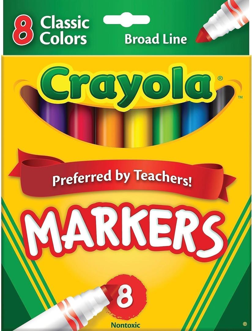 Crayola Classic Markers, Broad Line 8 ea (Pack of 2)