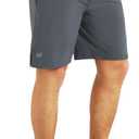 EZRUN Mens 9 Inch Lightweight Running Workout Shorts with Liner Loose-Fit Gym Shorts for Men with Zipper Pockets (Large, Grey)
