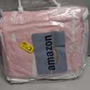 TANOFAR 4-Piece Crib Bedding Set for Baby Girls, Floral Castle Nursery Bedding Set Includes Comforter, Fitted Crib Sheet, Crib Skirt, and Diaper Stacker, Pink