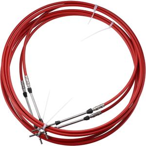 Motoforti 2pcs 16ft 5 Meter 197 Inch Marine Type 3300 / 33C Throttle Shift Remote Control Box Cable for Yamaha Outboard Engine Boat Motor Steering System Red
