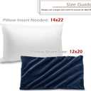 Nestl Throw Pillow Covers, Cozy Velvet Decorative Pillow Covers 12 x 20 Inches, Soft Solid Couch Pillow Covers for Sofa, Bed and Car, Set of 2 - Navy Blue