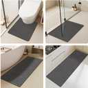 TYUU Bath Mat, Bathroom Rugs Non Slip Washable Thin Absorbent Quick Dry Bath Mat Fits Under Door Bathroom Floor Mat Perfect for Bath, Shower, or Sink 24"x36" Dark Grey