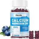Calcium Magnesium Zinc Gummies with Vitamin D3 & K2 - High Potency Enhanced Absorption - 60 Gummies Flavored (60 Count (Pack of 1)
