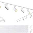 Bravsekai Ultra-Bright H Type White Track Lighting Kit with 13.1 FT Track Rails, 12 Heads 4000K Natural White 20W 2400lm, Dimmable Plug in LED Track Light Fixture