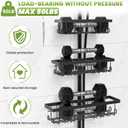 vorona Shower Caddy Hanging, 3 Tier Adjustable Rustproof Shower Organizer Hanging, Anti-Slip Buckle, Stainless Steel Shower Racks for Inside Shower with 8 Hooks, Shower Rack Bathroom Accessories