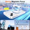 360 Rotatable Magnetic Ring Kickstand for iPhone 15 Case [Non-Slip Texture Edge] [Compatible with MagSafe] [Military Shockproof] Translucent Matte Soft Silicone Bumper Slim Cover, 6.1'', White