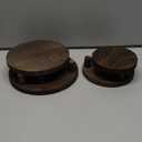 4 Pcs Round Wooden Risers for Display, Wood Pedestal Stand Mini Tiered Tray Stand Rustic Wooden Riser Holder for Home Decor Kitchen Counter, 4 Size(Brown)