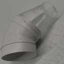 HVAC OV 5” Inch Round Duct Elbow 45 Degree for HVAC and Hydroponics installations. Male Fitting - Push Fit Bend PVC Connector for Efficient Flow managment