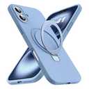 SKYLMW Designed for iPhone 16 Plus Case with Magnetic Invisible Stand Compatible with Mag-Safe Military Drop Tested Shockproof Silicone Phone Cases for Women Men 6.7'', Blue