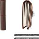newestor Refillable Leather Journal Travelers Notebook - 8.5 x 4.5 Travel Diary with 5 Inserts + Pen Holder and Binder Clip, Standard Size, Brown