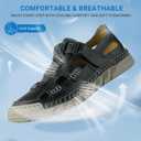 MAIZUN Leather Sandals for Men Summer Closed Toe Sandal Outdoor Fisherman Shoes Hiking Walking Shoes for Beach Walking Hiking Sport Sandal (7.5, Black)