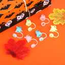 6pcs Halloween Ghost Straw Toppers for Stanley Cups, 0.4in Silicone Luminous Cute Fall Straw Covers Cap for Stanley 20/30/40oz Tumblers, Fun Halloween Cup Decorations and Party Gifts (3 Colors)