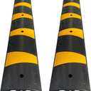 Rubber Speed Bump 6 Feet Rubber Driveway Modular Heavy Duty Speed 72.4 x 12 x 2.4 Inch Cable Protector Ramp for Garage Gravel Roads Asphalt Concrete, 6Ft-Speed Bump (2 pack 6ft speed hump)