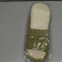 Womens Slippers, Linen Flax House Slippers for Women Men Unisex, Cute Soft Open Toe Summer Bedroom Slides House Shoes Indoor Outdoor Shower Drys fast (5-6, Matcha)