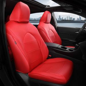 for Toyota Camry Seat Covers Hybrid LE SE 2018 2019 2020 2021 2022 2023 2024 - Custom Car Seat Covers Full Set, Breathable Leather Seat Cover for Cars, Waterproof Cushion Protectors, Red (2018-2024 Camry Hybrid LE SE)