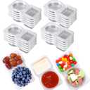 2 x RXRRXR 20PCS Double Compartment Condiment Container With Lids - Reusable Snack Pack Containers for Take-out Sauces