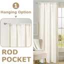 Natural Linen Curtains for Living Room Tassel Border Semi Sheer Boho Curtain Panels Light Filtering Linen Textured Window Treatments Set,2 Panels 40 x 95 InchesRod Pocket