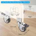 PATIKIL 1.5" Swivel Caster Wheels with 1" U Bracket, 4 Pack Mute Moving Swivel Wheel Replacement with Brake Total Load 132lbs for Cabinet Furniture Table