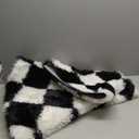 Super Soft Rug, Round Rug for Bedroom, 5X5 Ft Black and White Checkered Round Rug Non-Slip High Pile Cute Soft Fluffy Rug for Living Room Bedroom Kids Room