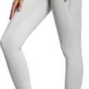 THE GYM PEOPLE Thick High Waist Yoga Pants with Pockets, Tummy Control Workout Running Yoga Leggings for Women (Medium, Bright Grey)