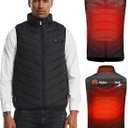 FREEZE2TRIM Alpha Heat Vest USB Rechargeable Heated Vest for Men and Women 8 Heating Zones Waterproof Electric Heated Jackets (Medium, Black)