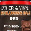 Leather Stains and Dye Liquid Red Recoloring Balm Dashboard Fabric Sneaker Shoes Boots Jacket Bag Purse Vinyl Acrylic Paint Boat Car Seats Wood Furniture Couch Fade Scratches Repair Kit Color Restorer