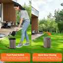 Dog Poop Trash Can Outside, 5L/1.3Gal Metal Dog Waste Trash Can with Lid, Foot Pedal, Pet Waste Container with 40 Bags, Poop Bucket with Lid Soft Close for Pet, Brown