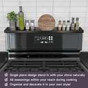 Magnetic Stove Top Shelf, 30" Length, Spice Rack Over the Stove, Oven Shelf for Top of Stove, Kitchen Organizers and Storage (Black) (Magnetic Black)