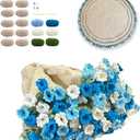Crochet Flowers Rose Bouquet Blanket- DIY Crochet Flower Bouquet Kit[Need to Weave by Yourself] - Handmade Rose Blanket,for Home Decor100*100CM (Blue)